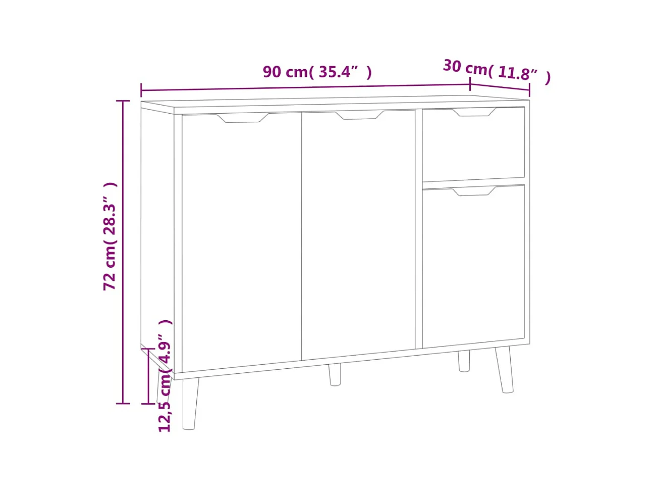 bahut commode armoire bois beige 90 x 30 x 72 cm 02_0030796
