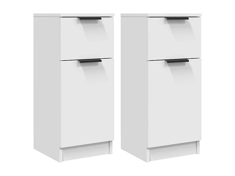 Credenza buffet cassettiera mobile contenitore organizer cucina soggiorno soggiorni set da 2 30 x 30 x 70 cm legno composito bianco 02_0036650