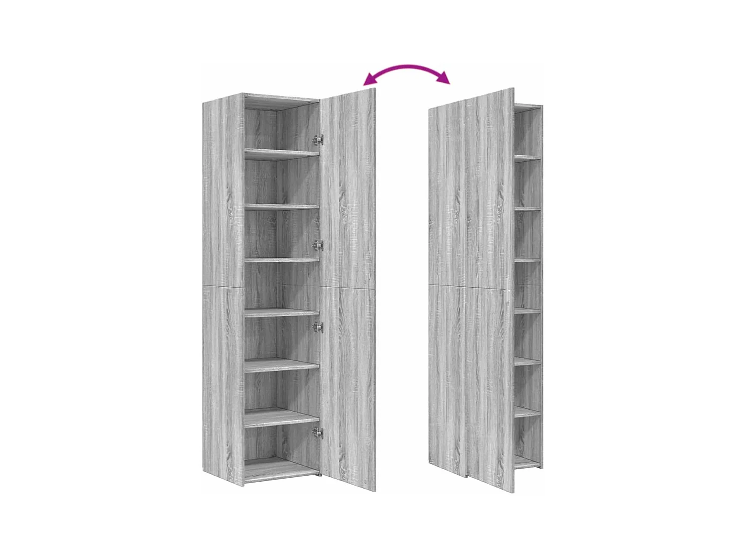 Aparador cómoda cómoda armario mueble organizador cocina salón salón alto Sonoma 45 x 42,5 x 185 cm madera contrachapada gris 02_0035368