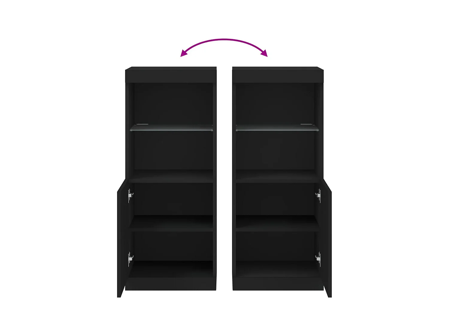 Credenza cassettiera cassettiera mobile contenitore organizer cucina soggiorno soggiorno con luci a LED 41 x 37 x 100 cm nero 02_0030035