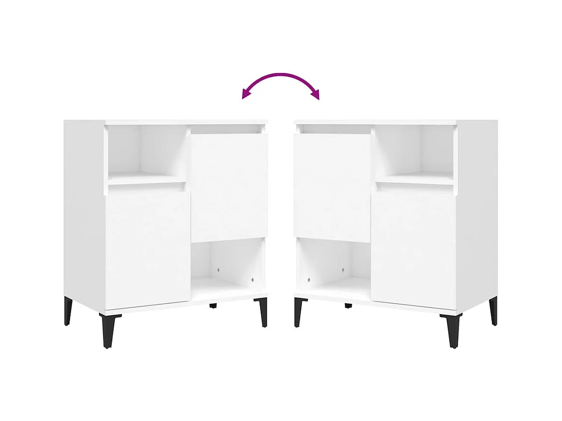 Aparador buffet cómoda armario unidad de almacenamiento organizador cocina salón salón 3 piezas 60 x 35 x 70 cm blanco madera contrachapada 02_0036990