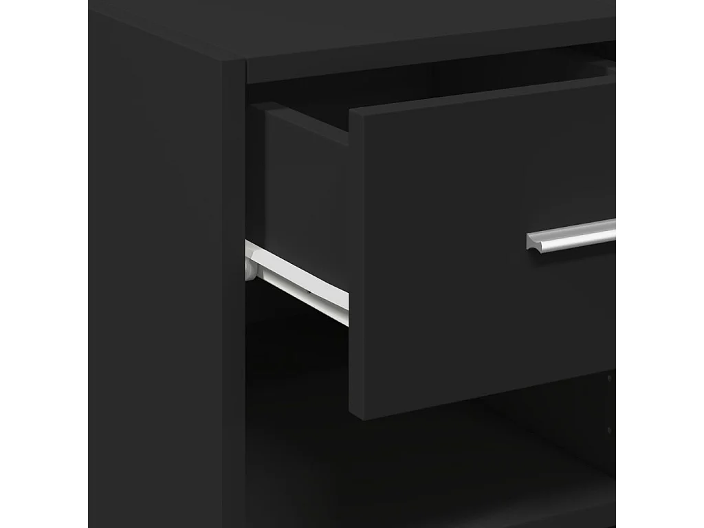 Credenza buffet cassettiera mobile contenitore organizer cucina soggiorno soggiorno 40 x 42,5 x 93 cm multistrato nero 02_0035943