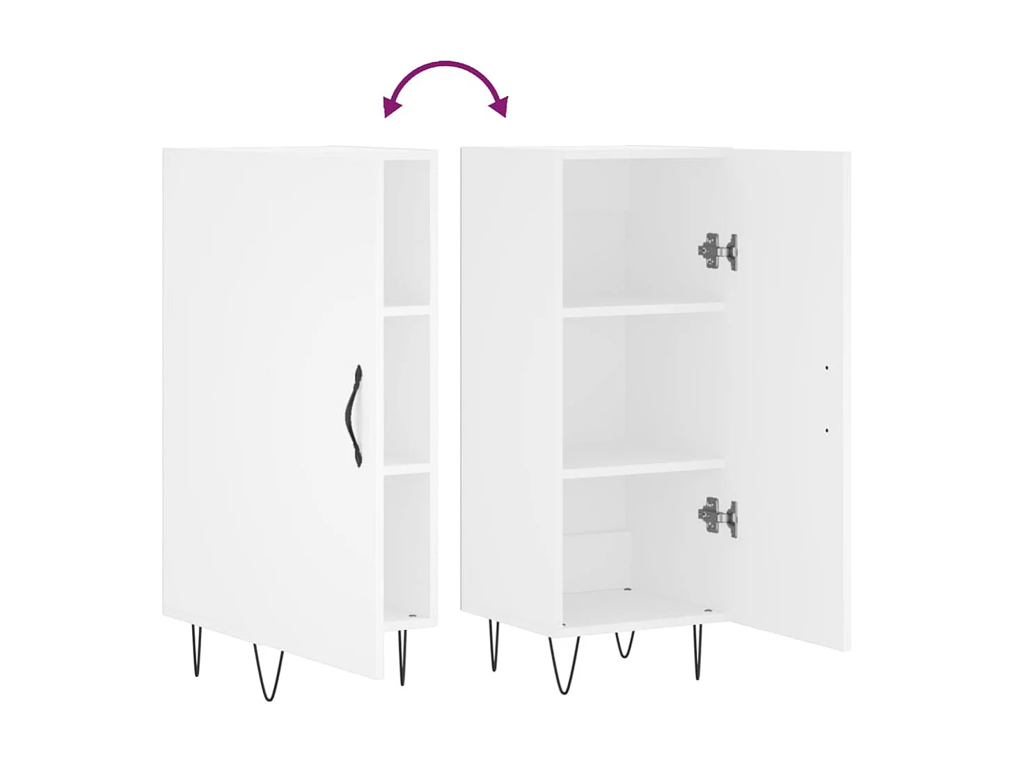 Buffet aparador cômoda armário unidade de armazenamento organizador cozinha sala sala 34,5 x 34 x 90 cm madeira trabalhada branca 02_0030272