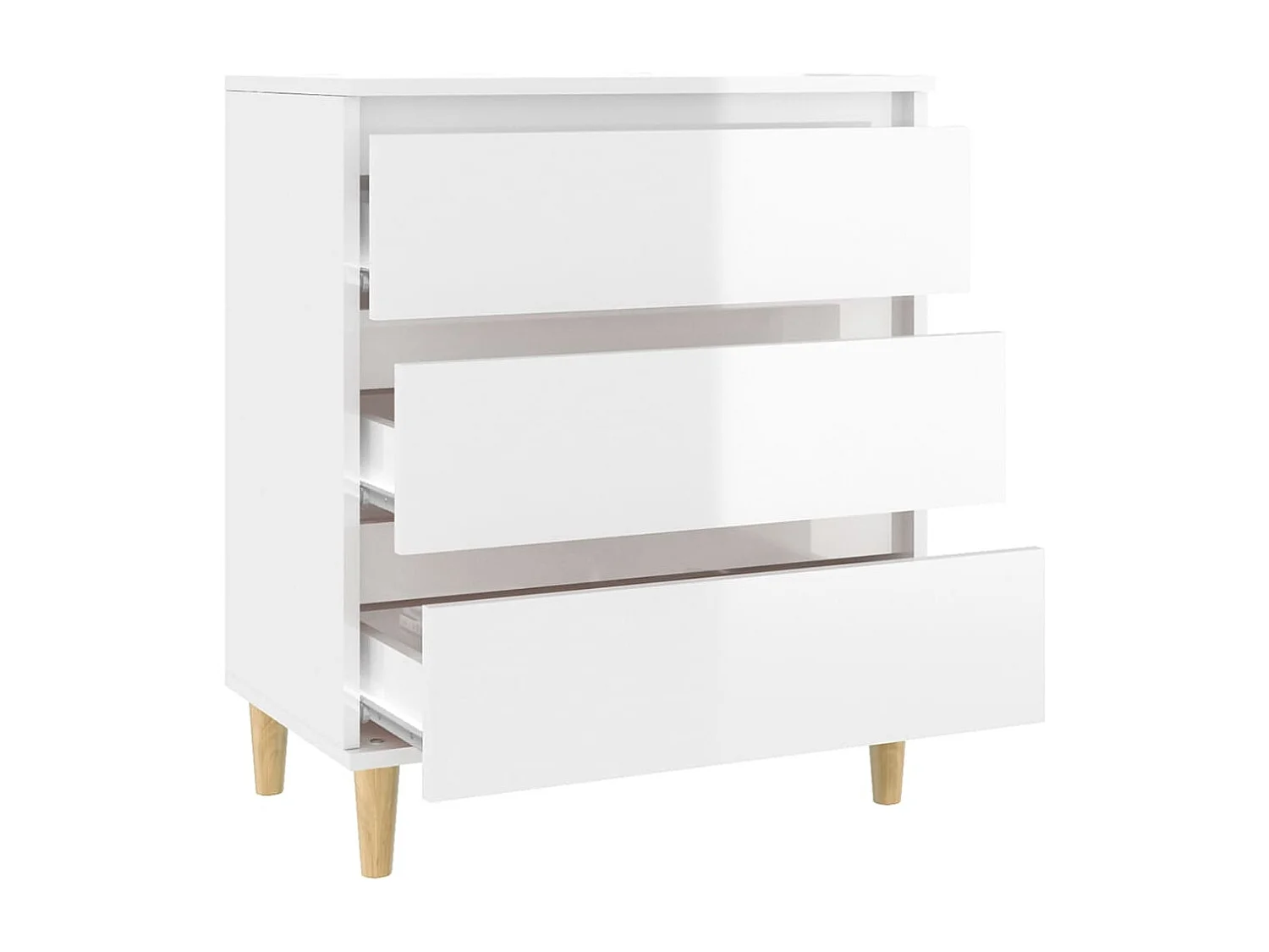 Aparador buffet cómoda mueble mueble de almacenaje organizador cocina salón salón brillante 60 x 35 x 70 cm madera contrachapada blanco 02_0030660