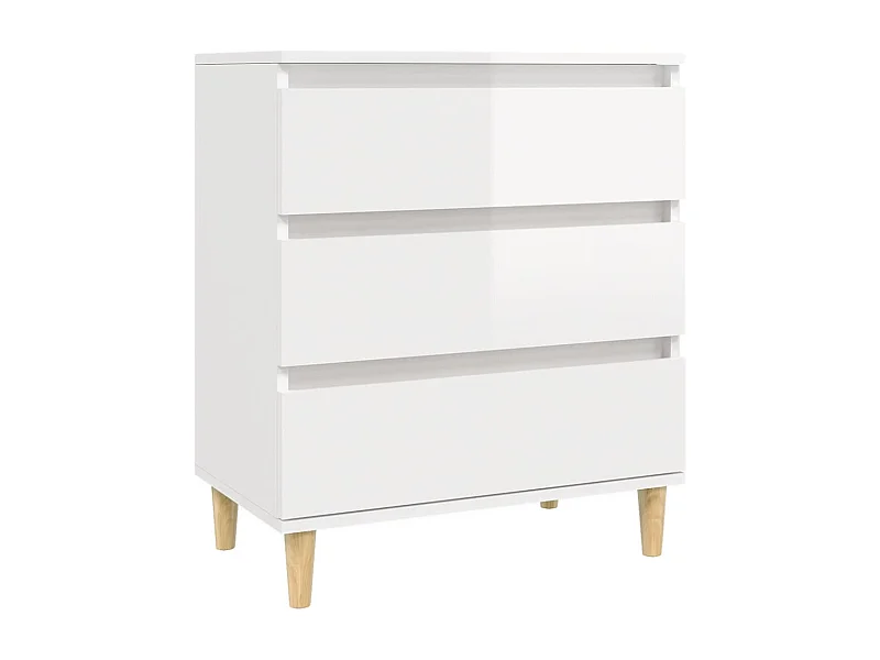 Credenza buffet cassettiera mobile contenitore organizer cucina soggiorno soggiorno lucido 60 x 35 x 70 cm derivati ​​del legno bianco 02_0030660