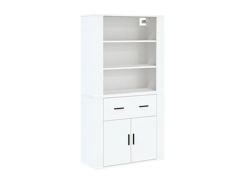 Credenza buffet cassettiera mobile contenitore organizer cucina soggiorno soggiorno legno multistrato bianco 02_0032780