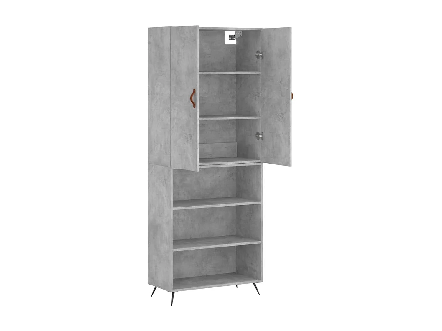 Credenza buffet cassettiera mobile contenitore organizer cucina soggiorno soggiorno alto 69,5 x 34 x 180 cm derivati ​​del legno grigio 02_0034535