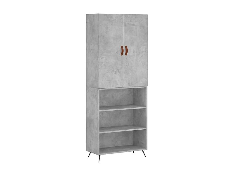 Credenza buffet cassettiera mobile contenitore organizer cucina soggiorno soggiorno alto 69,5 x 34 x 180 cm derivati ​​del legno grigio 02_0034535
