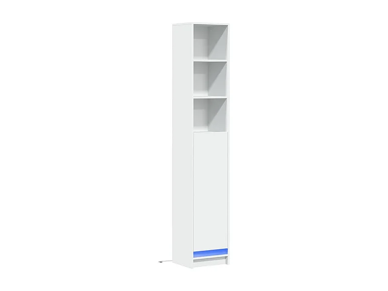 Aparador cómoda cómoda armario mueble organizador cocina salón salón con LED 36 x 32,5 x 200 cm madera contrachapada blanco 02_0029769