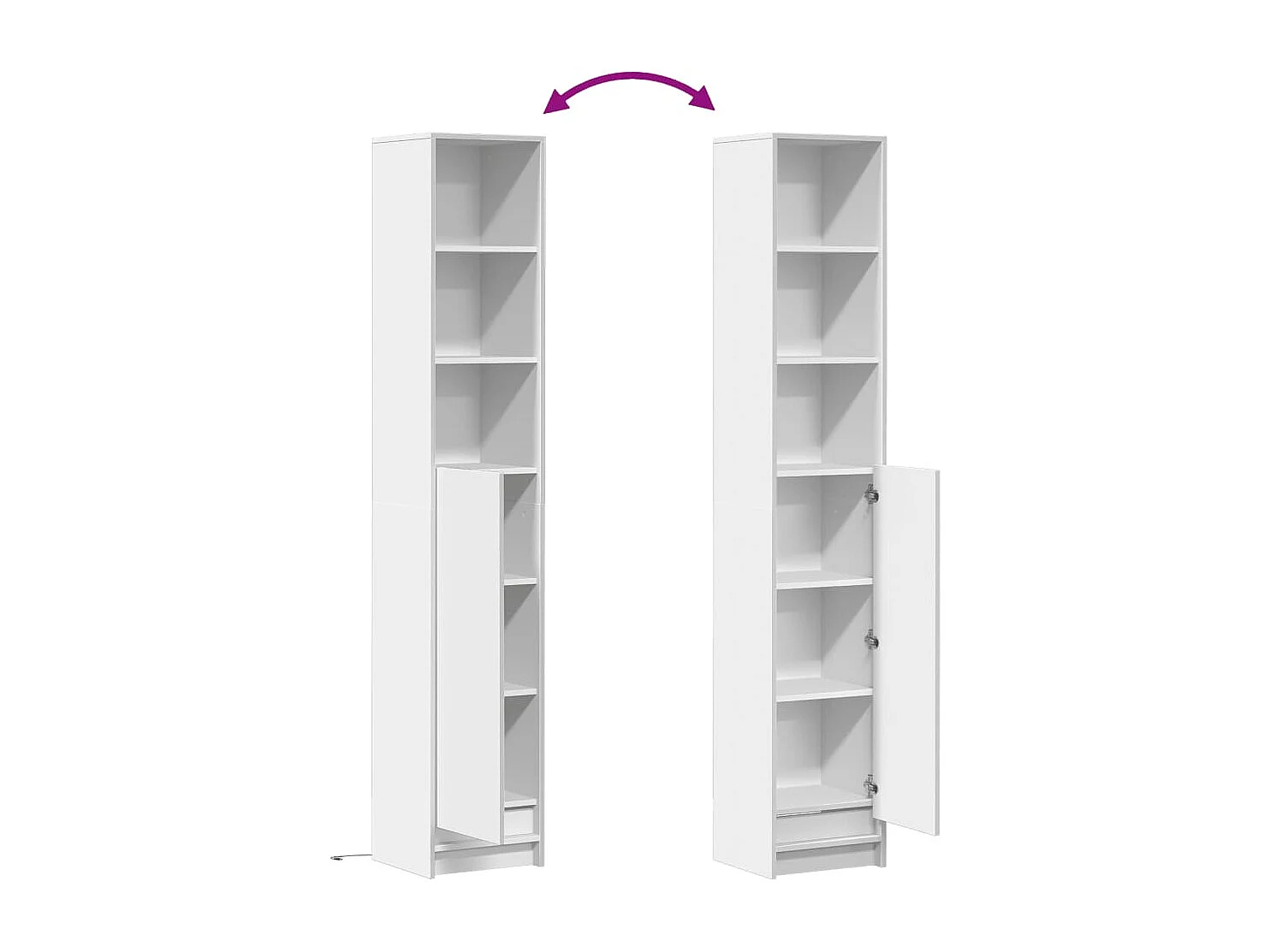 Aparador cômoda armário armário organizador cozinha sala sala com LED 36 x 32,5 x 200 cm madeira trabalhada branca 02_0029769