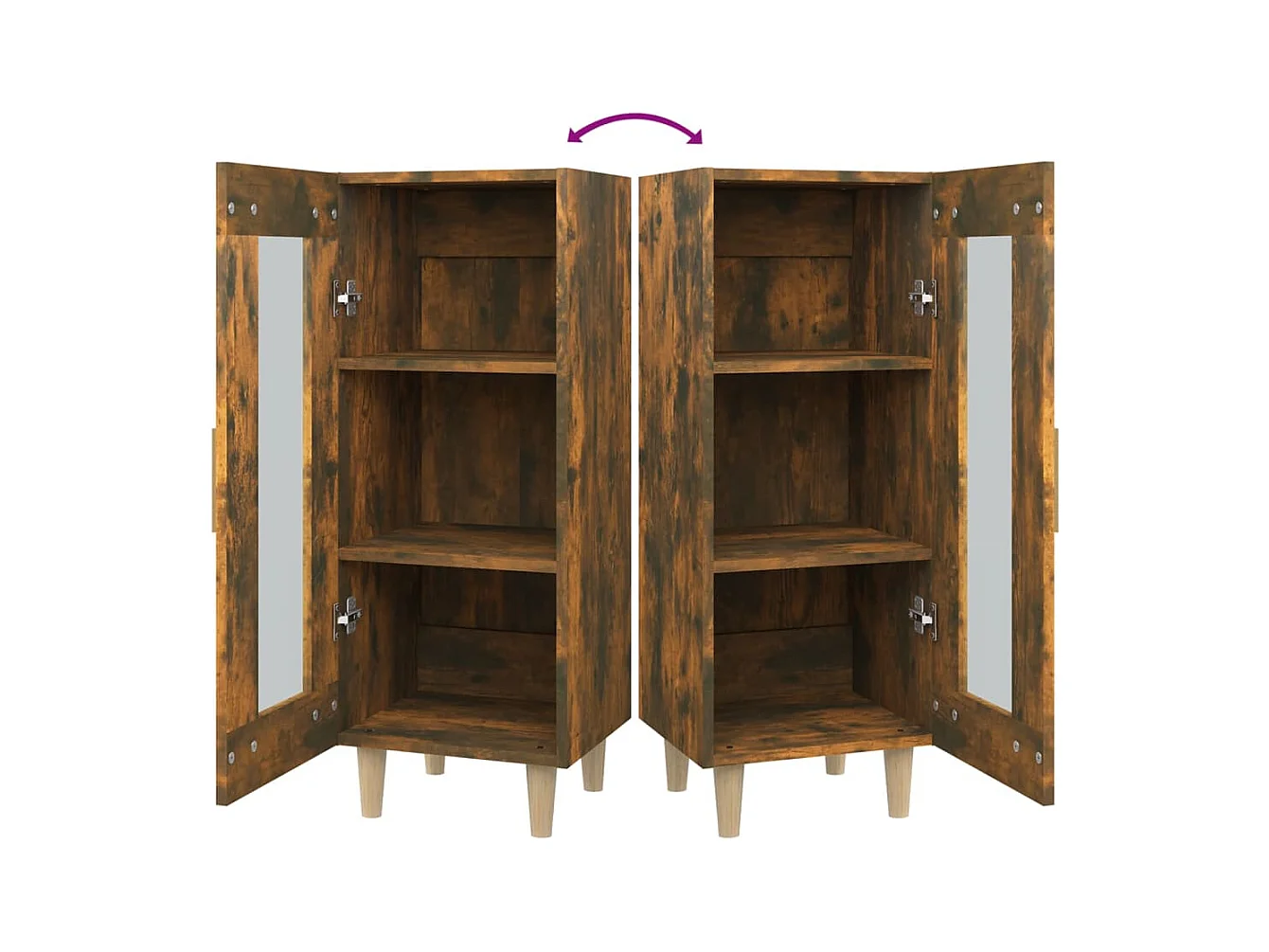 Credenza cassettiera cassettiera mobile contenitore organizer cucina soggiorno soggiorno 34,5 x 34 x 90 cm derivati ​​del legno marrone 02_0030885