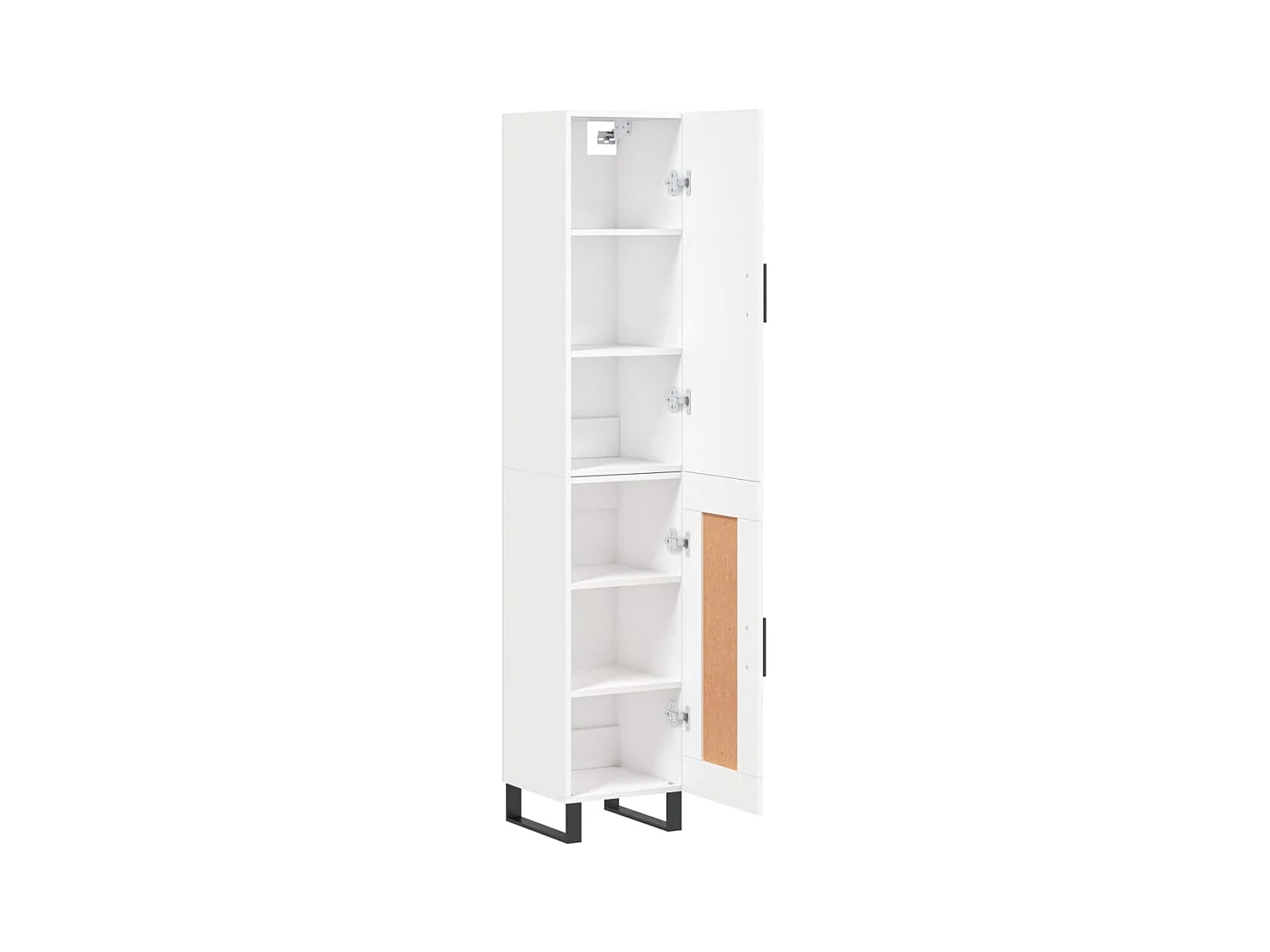 Aparador buffet cómoda armario mueble organizador cocina salón salón alto 34,5 x 34 x 180 cm madera contrachapada blanco 02_0032340