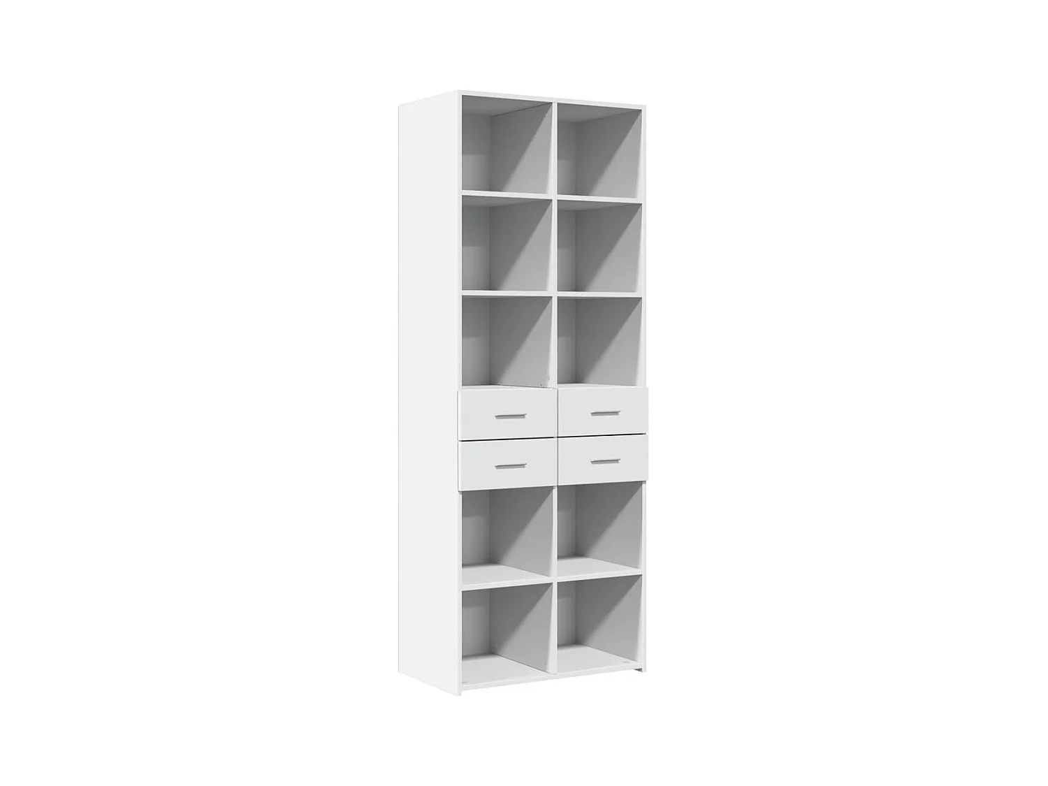 Credenza buffet cassettiera mobile contenitore organizer cucina soggiorno soggiorno alto 70 x 42,5 x 185 cm derivati ​​del legno bianco 02_0032765