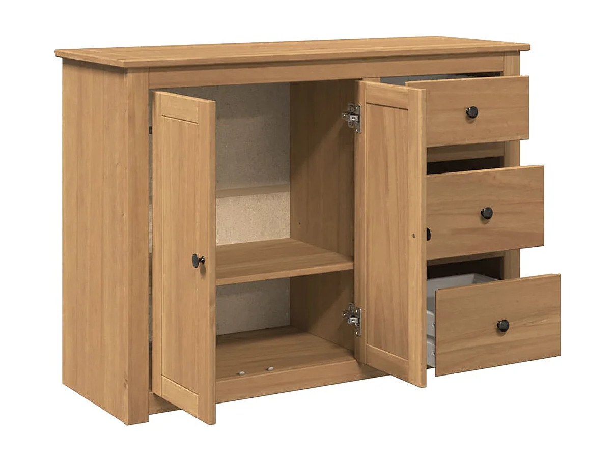 Aparador cômoda armário armário organizador cozinha sala sala com gavetas 112 x 40 x 80 cm madeira maciça de pinho marrom 02_0030129