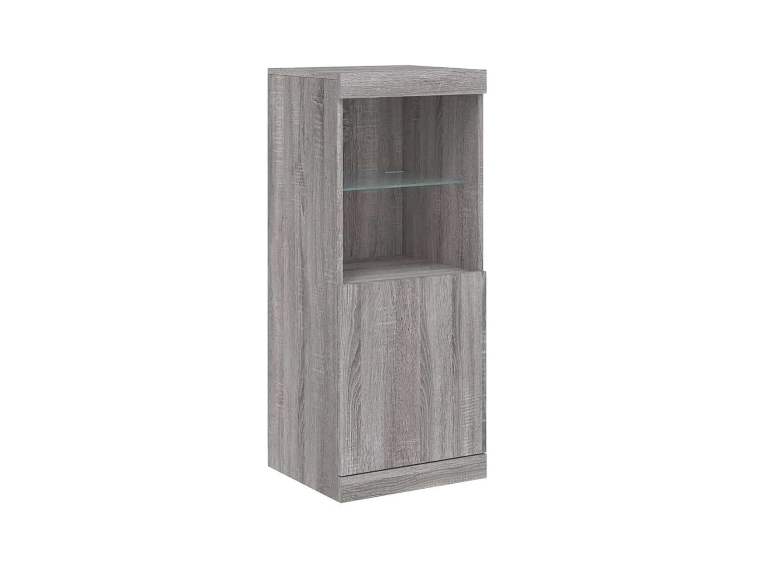 Credenza Credenza Cassettiera Armadietto Portaoggetti Cucina Soggiorno Soggiorno con luci a LED 3 Pezzi Sonoma Engineered Wood Grigio 02_0037231