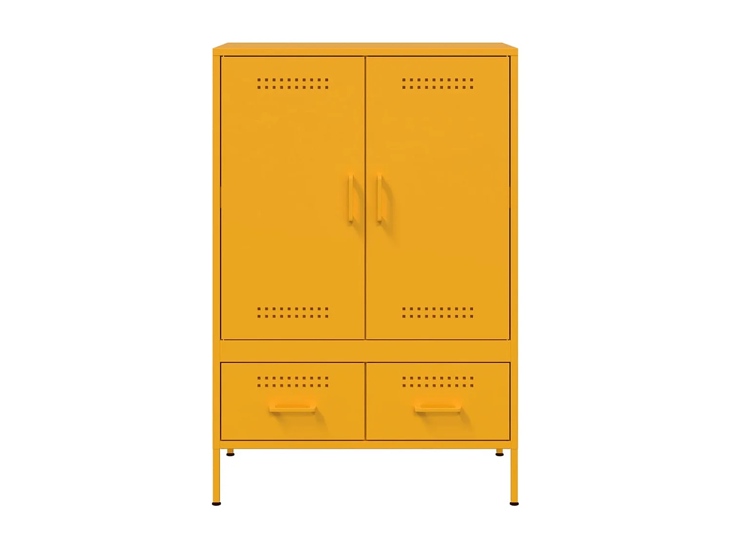 Aparador buffet cómoda armario mueble organizador cocina salón salón alto amarillo mostaza 68 x 39 x 101,5 cm acero amarillo 02_0034734