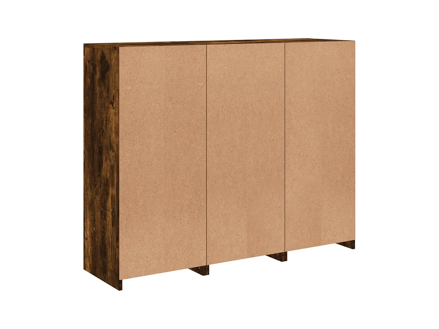 Credenza Credenza Comò Armadietto Portaoggetti Organizer Cucina Soggiorno Soggiorno con luci a LED 3 pezzi Legno composito marrone 02_0037212