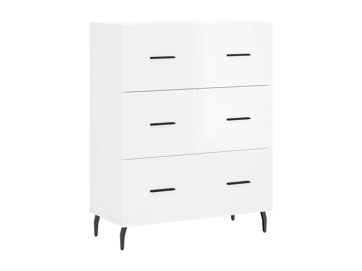Aparador buffet cómoda mueble mueble de almacenaje organizador cocina salón brillante 69,5 x 34 x 90 cm madera contrachapada blanco 02_0030688
