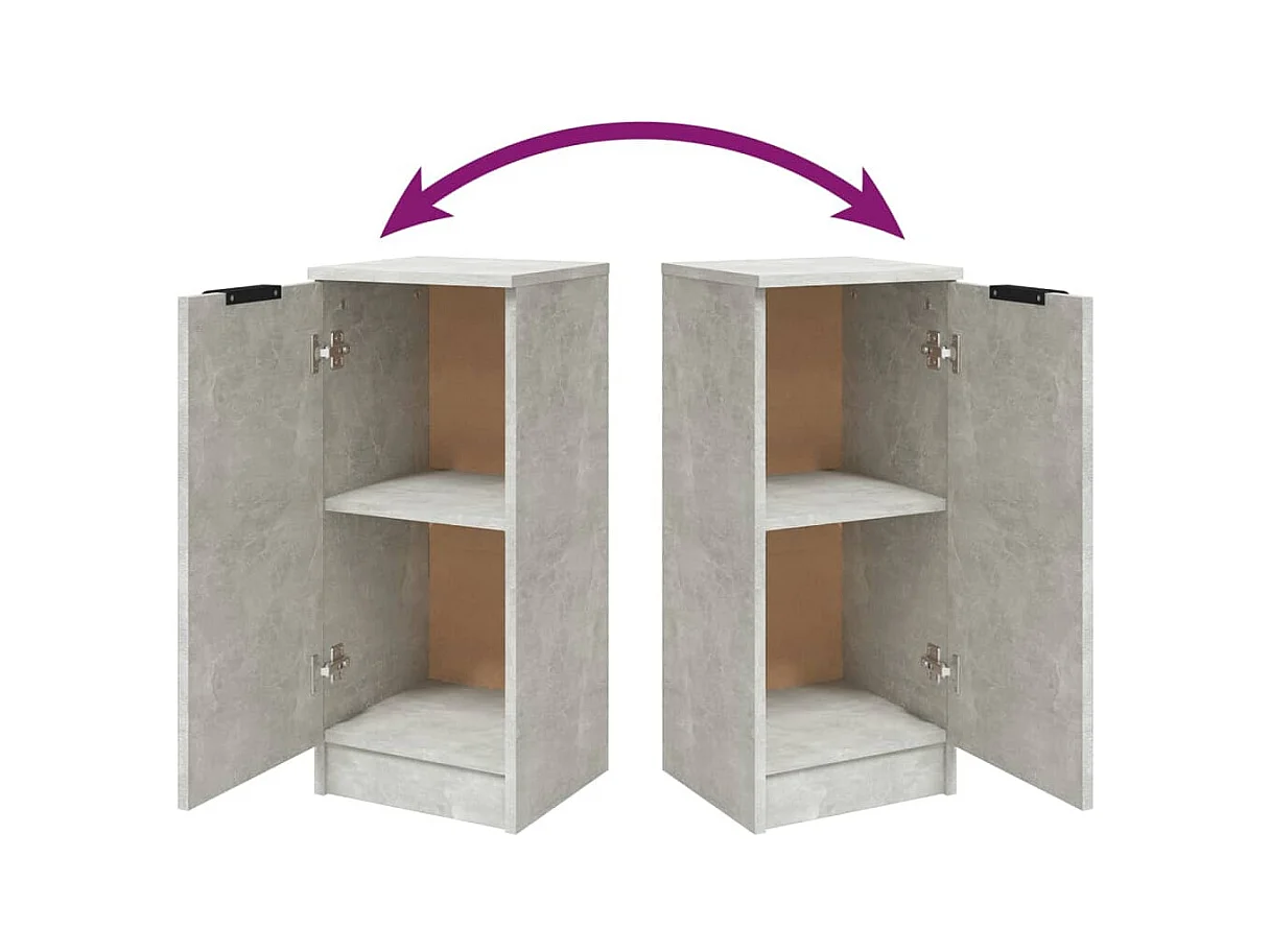 Buffet aparador cômoda armário unidade de armazenamento organizador cozinha sala salas conjunto de 2 30 x 30 x 70 cm madeira trabalhada cinza 02_0036841