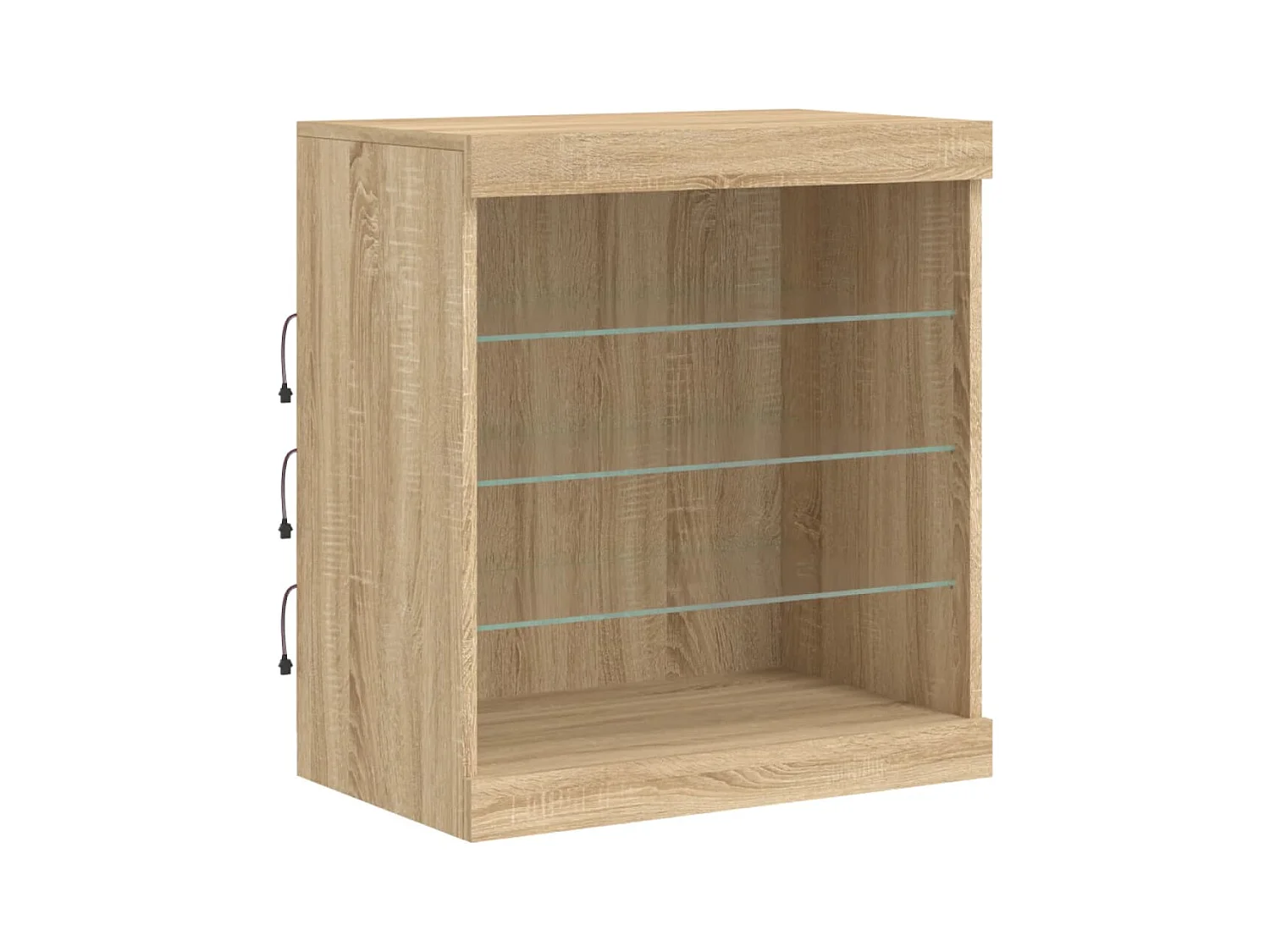 Aparador buffet cómoda armario mueble organizador cocina salón salón con luces LED sonoma 60,5 x 37 x 67 cm marrón 02_0029965
