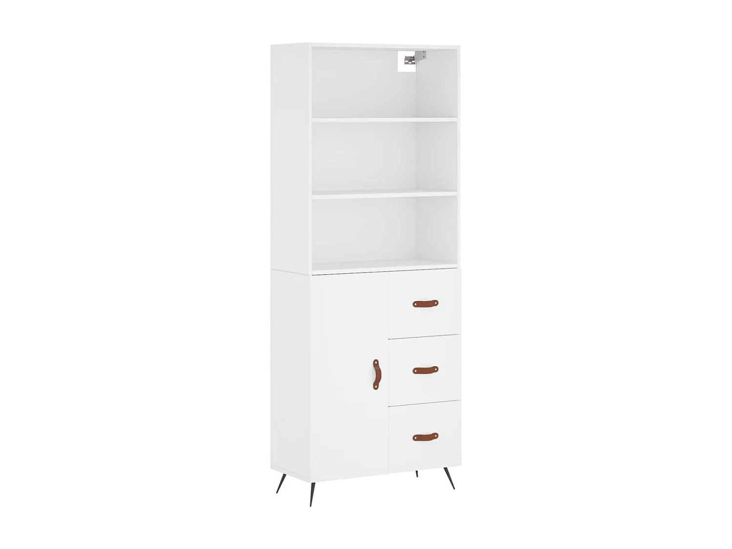 Credenza buffet cassettiera mobile contenitore organizer cucina soggiorno soggiorno alto 69,5 x 34 x 180 cm derivati ​​del legno bianco 02_0032540