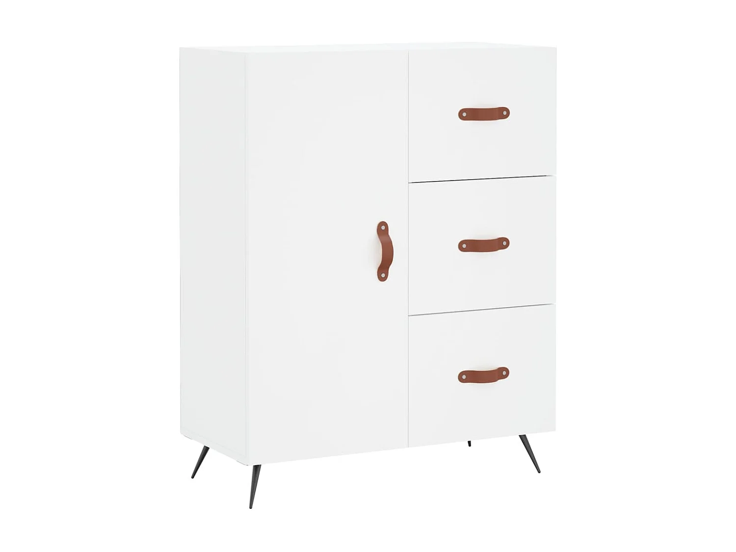 Credenza buffet cassettiera mobile contenitore organizer cucina soggiorno soggiorno alto 69,5 x 34 x 180 cm derivati ​​del legno bianco 02_0032540