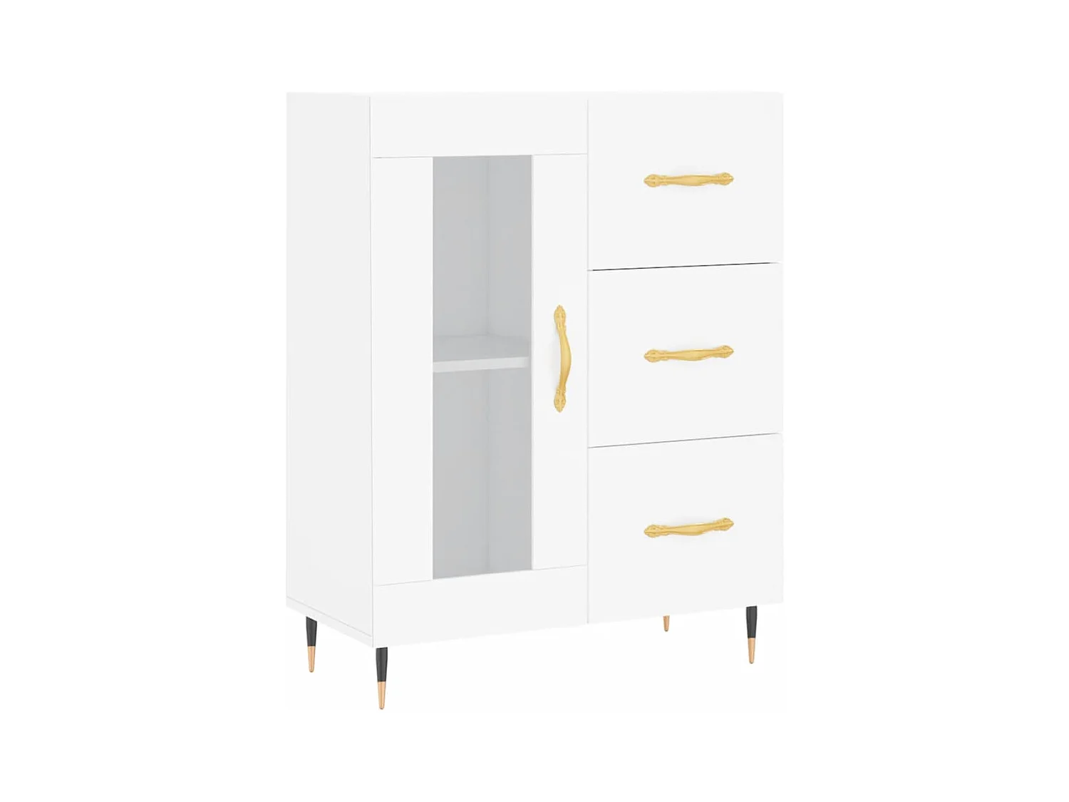 Credenza cassettiera cassettiera mobile contenitore organizer cucina soggiorno soggiorno alto 69,5 x 34 x 180 cm derivati ​​del legno bianco 02_0032552