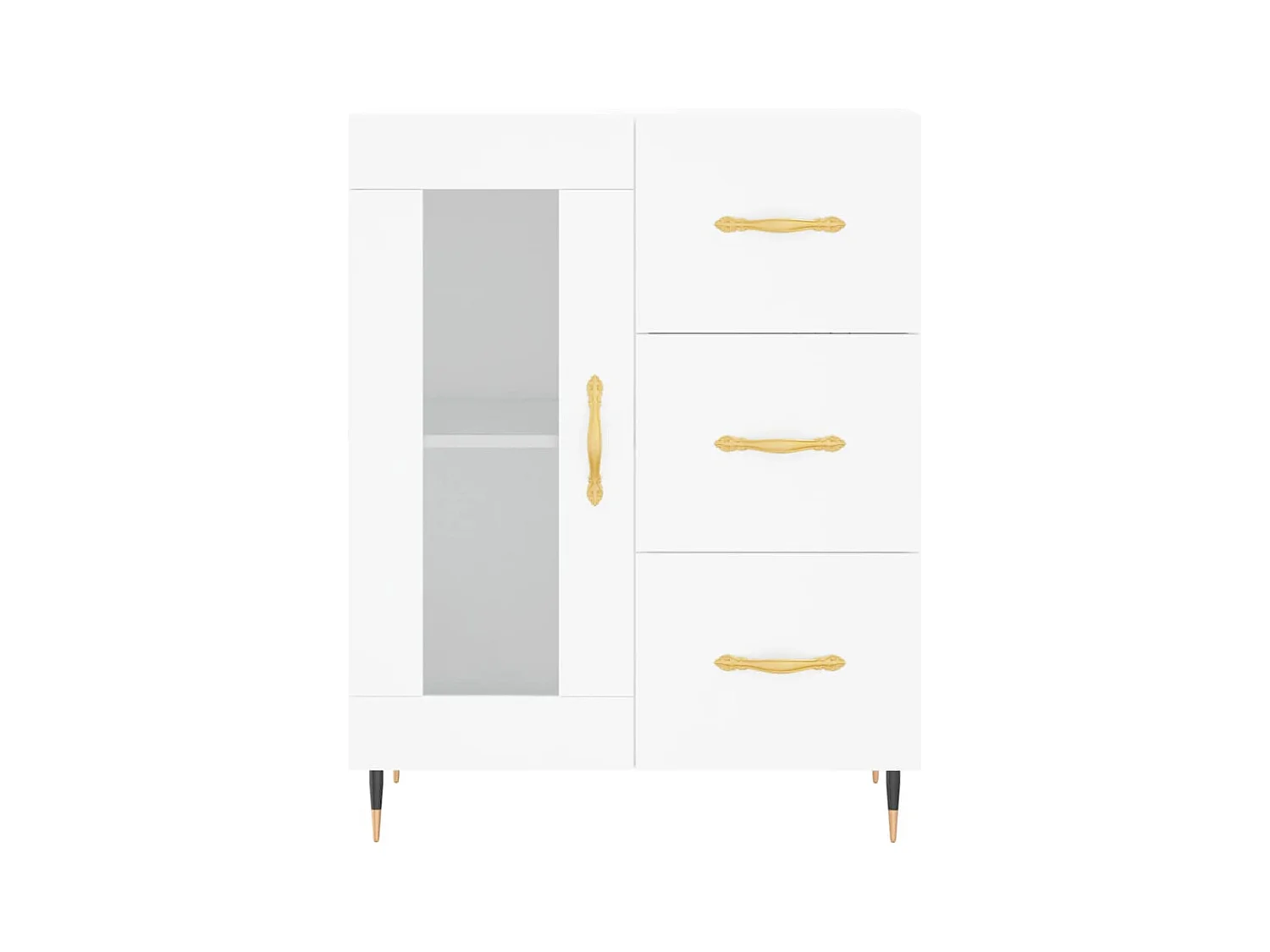 Credenza cassettiera cassettiera mobile contenitore organizer cucina soggiorno soggiorno alto 69,5 x 34 x 180 cm derivati ​​del legno bianco 02_0032552
