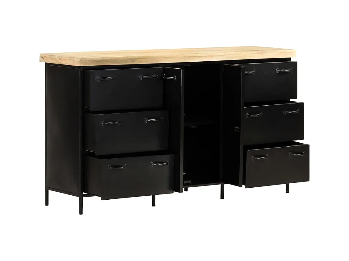 bahut commode armoire bois blanche 140 x 38 x 76 cm 02_0029550