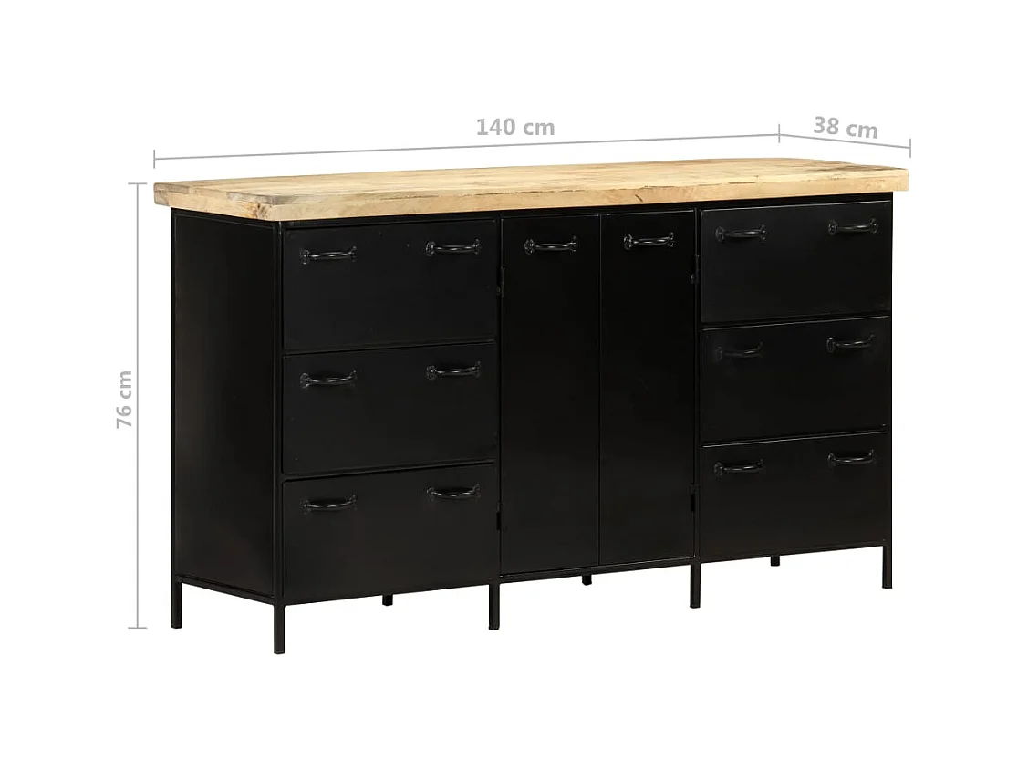 bahut commode armoire bois blanche 140 x 38 x 76 cm 02_0029550