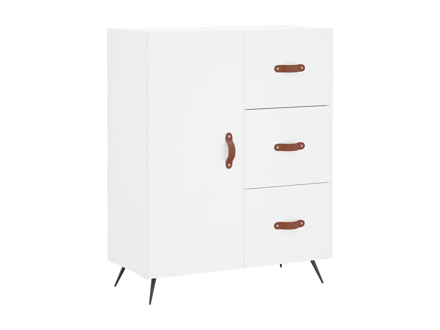 Aparador buffet cómoda mueble mueble de almacenamiento organizador cocina salón salón 69,5 x 34 x 90 cm madera contrachapada blanco 02_0030442