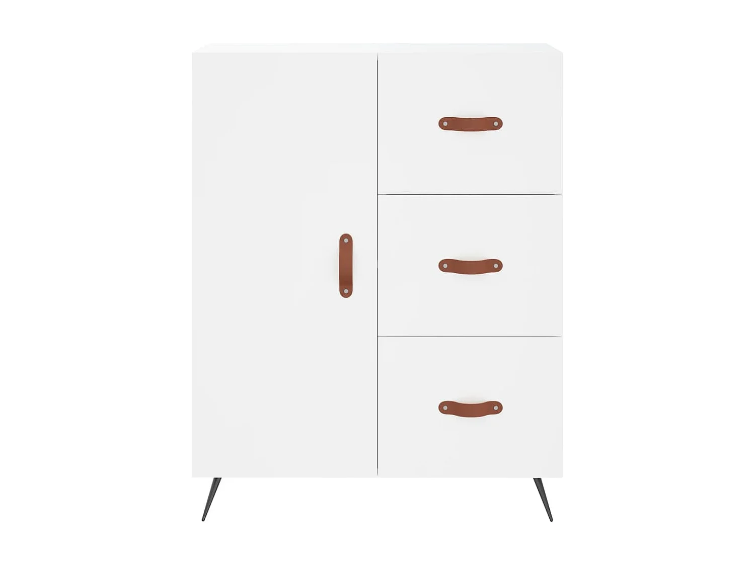 Aparador buffet cómoda mueble mueble de almacenamiento organizador cocina salón salón 69,5 x 34 x 90 cm madera contrachapada blanco 02_0030442