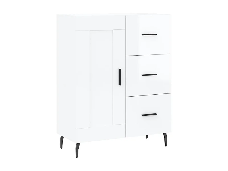 Aparador buffet cómoda mueble mueble de almacenaje organizador cocina salón brillante 69,5 x 34 x 90 cm madera contrachapada blanco 02_0030724
