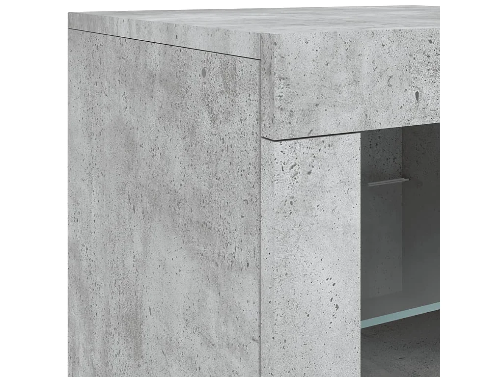 Aparador buffet cómoda armario mueble organizador cocina salón salón con luces LED 181,5 x 37 x 67 cm gris 02_0029987