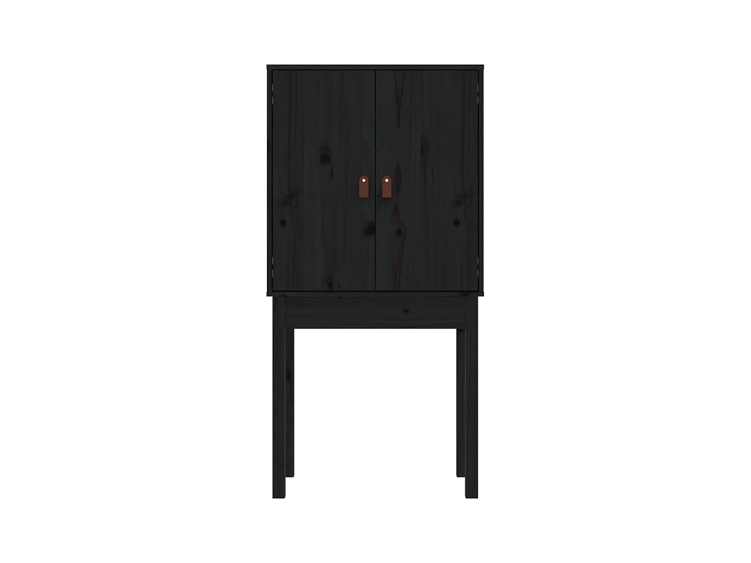 Aparador buffet cómoda armario mueble organizador cocina salón salón alto 60 x 40 x 120 cm madera maciza de pino negro 02_0034948