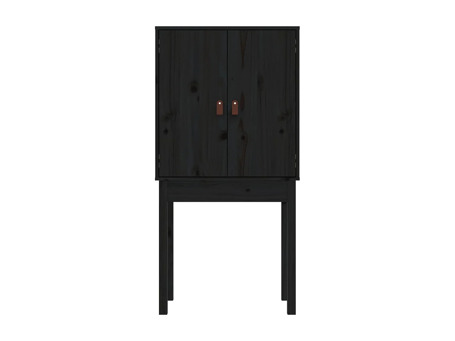 Credenza buffet cassettiera mobile contenitore organizer cucina soggiorno soggiorno alto 60 x 40 x 120 cm legno massello di pino nero 02_0034948