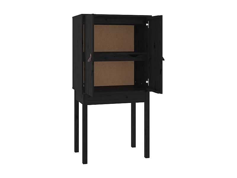 Credenza buffet cassettiera mobile contenitore organizer cucina soggiorno soggiorno alto 60 x 40 x 120 cm legno massello di pino nero 02_0034948