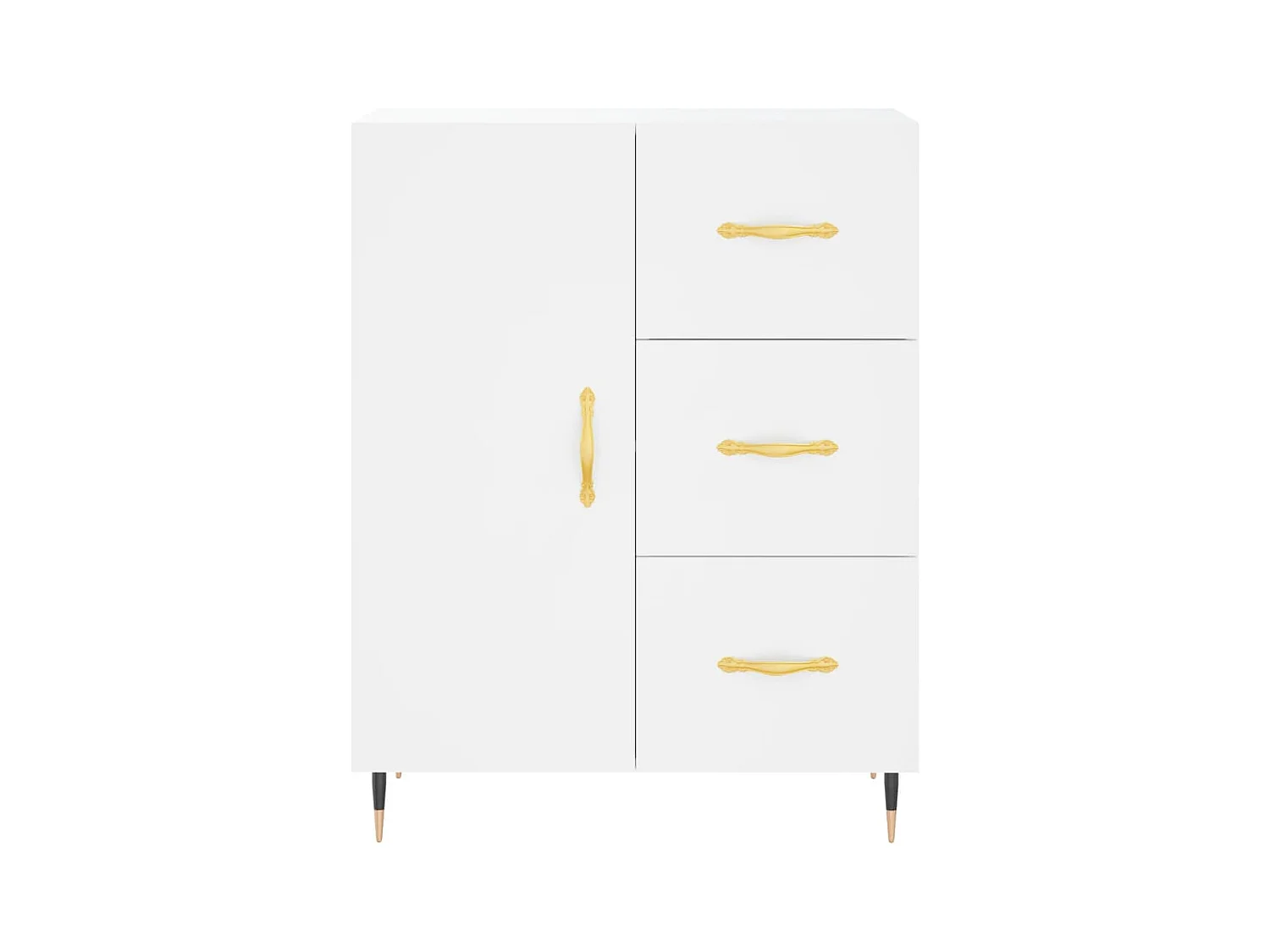 Credenza buffet cassettiera mobile contenitore organizer cucina soggiorno soggiorno alto 69,5 x 34 x 180 cm derivati ​​del legno bianco 02_0032741