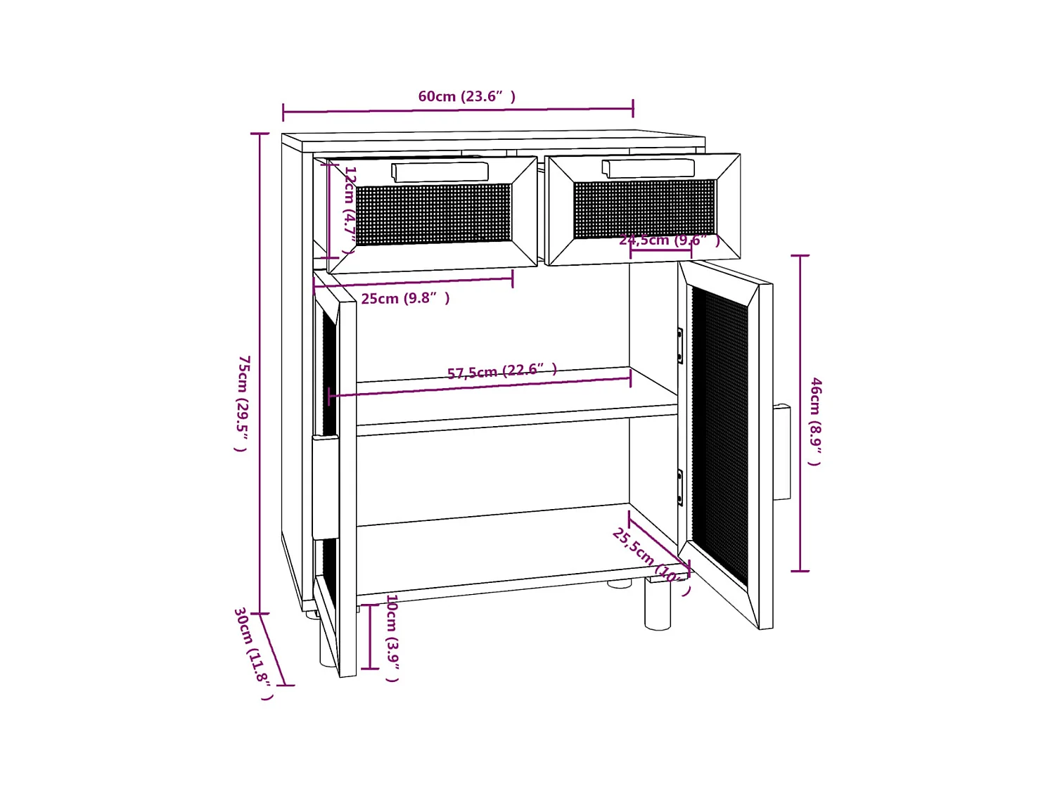 bahut commode armoire bois marron 60 x 30 x 75 cm 02_0035720