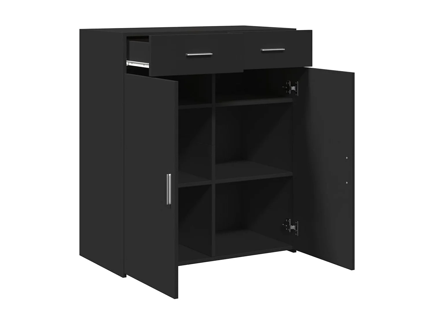 Credenza buffet cassettiera mobile contenitore organizer cucina soggiorno soggiorno 80 x 42,5 x 93 cm multistrato nero 02_0036138