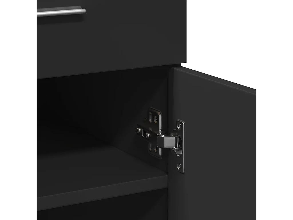 Credenza buffet cassettiera mobile contenitore organizer cucina soggiorno soggiorno 80 x 42,5 x 93 cm multistrato nero 02_0036138