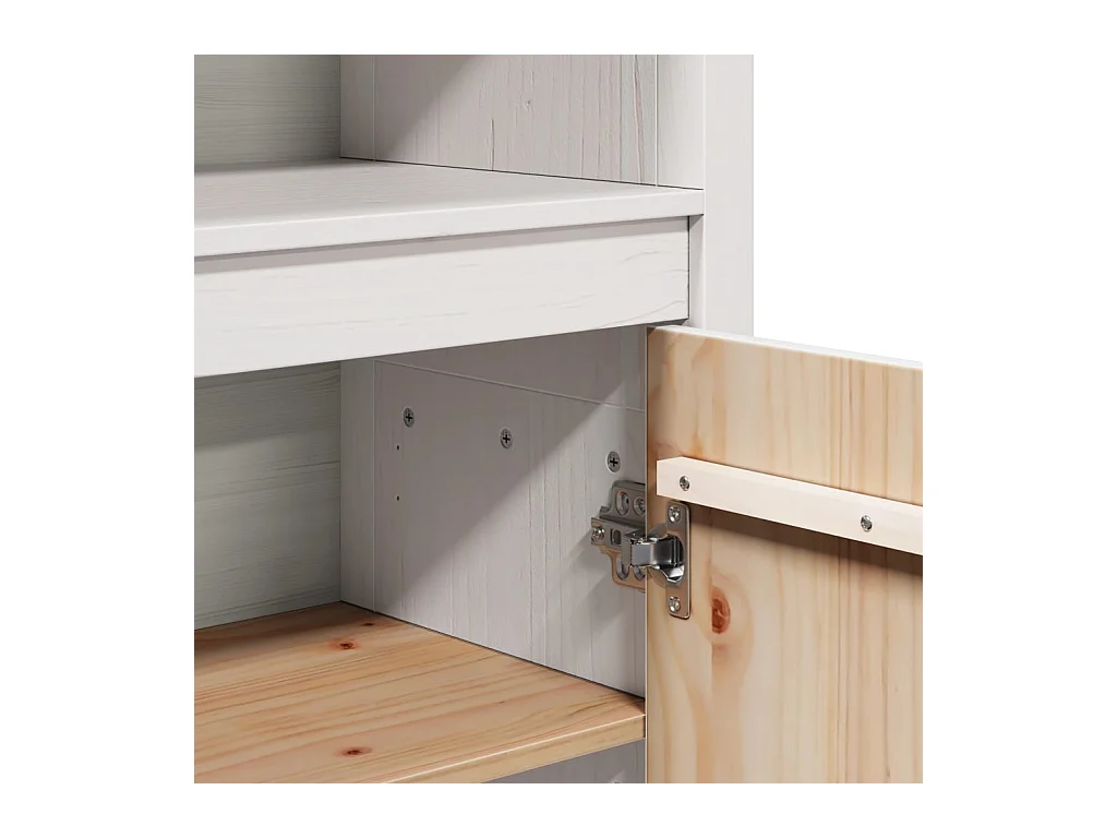 Buffet aparador cômoda armário organizador unidade cozinha sala sala alta 80 x 35 x 154 cm madeira maciça de pinho branco 02_0032770