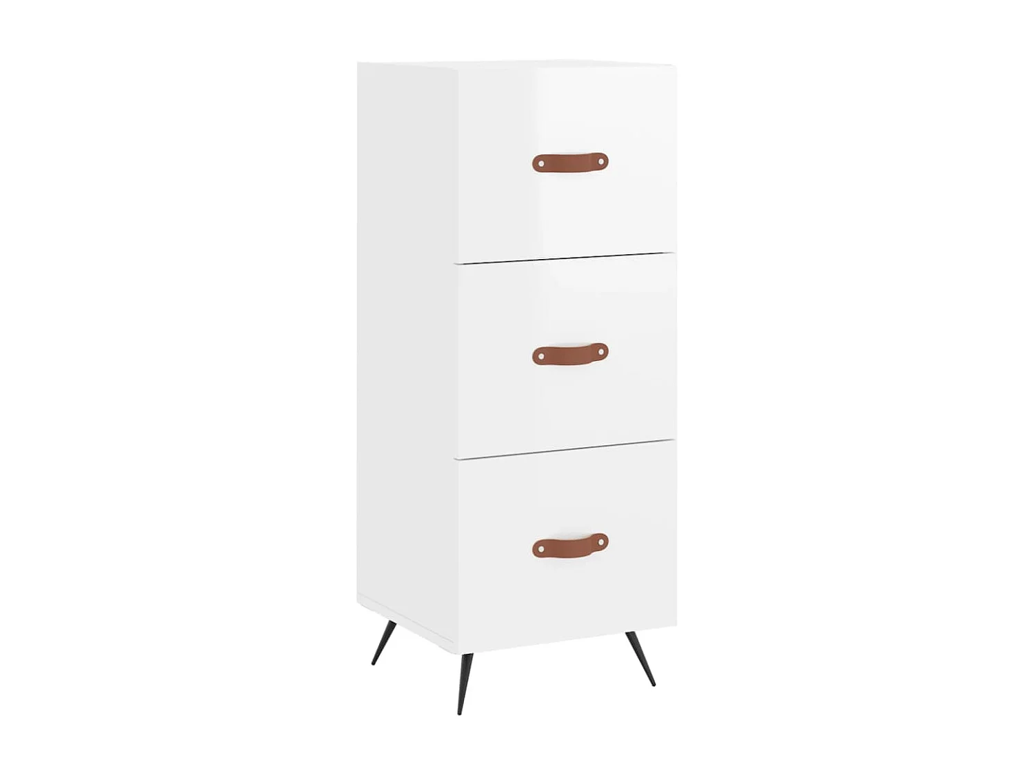Aparador cómoda cómoda armario mueble organizador cocina salón salón alto brillo 34,5 x 34 x 180 cm madera contrachapada blanco 02_0032956