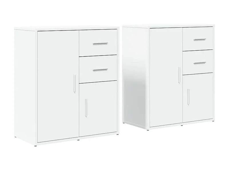 Buffet aparador cômoda armário unidade de armazenamento organizador cozinha sala salas conjunto de 2 60 x 31 x 70 cm madeira de engenharia branca 02_0036676