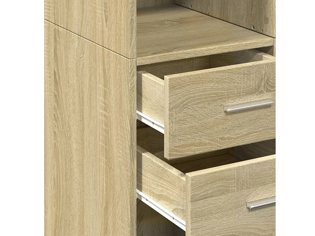 Aparador cômoda armário armário organizador cozinha sala sala alta Sonoma 70 x 42,5 x 185 cm madeira trabalhada marrom 02_0034206