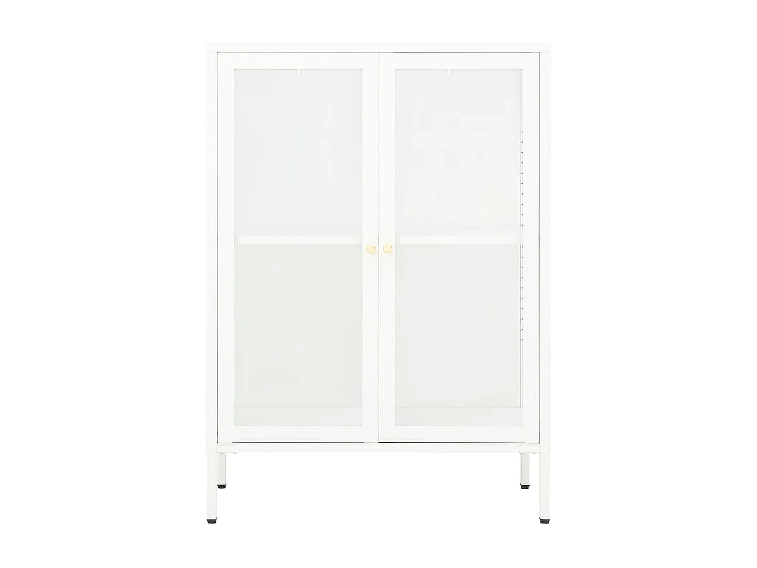 Aparador buffet cómoda armario mueble organizador cocina salón salón 75 x 35 x 105 cm acero y cristal blanco 02_0030503