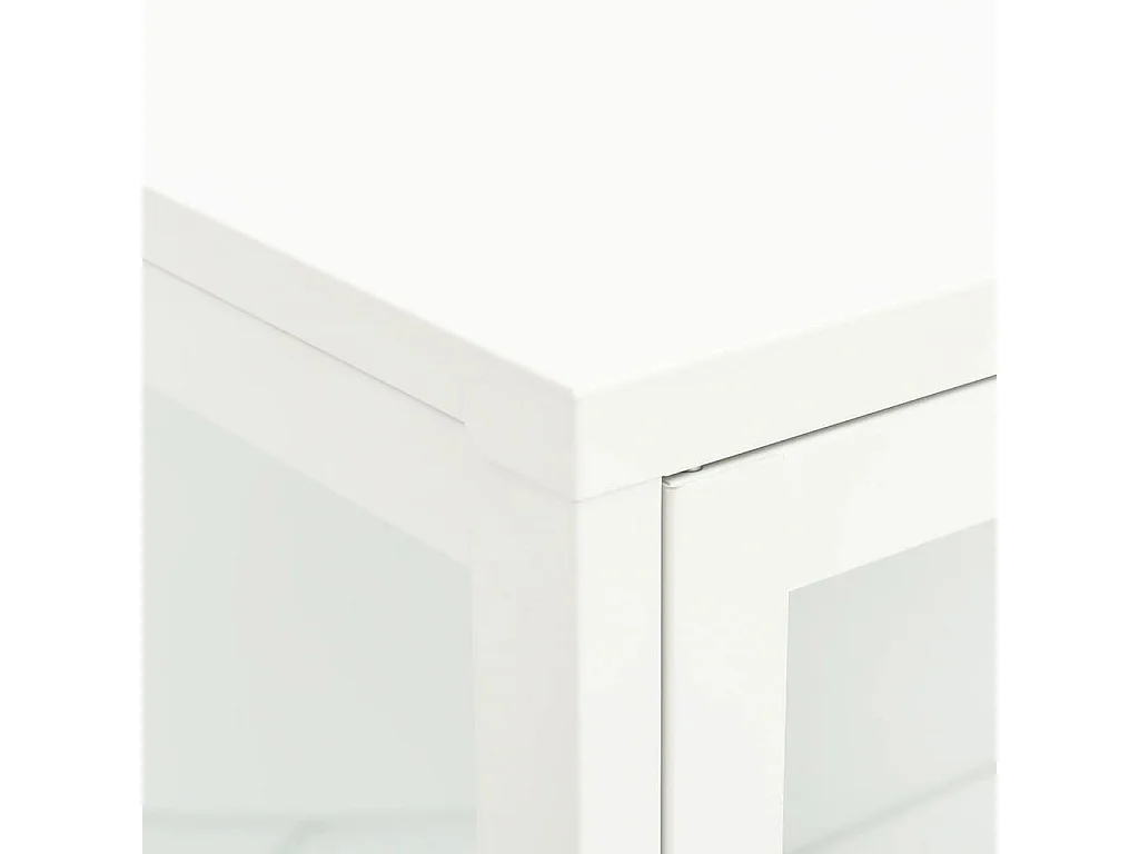 Aparador buffet cómoda armario mueble organizador cocina salón salón 75 x 35 x 105 cm acero y cristal blanco 02_0030503