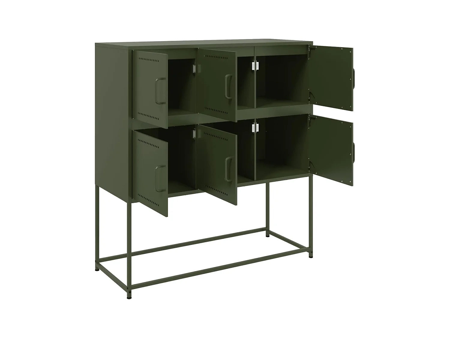 Credenza buffet cassettiera mobile contenitore organizer cucina soggiorno soggiorno oliva 100,5 x 39 x 107 cm verde acciaio 02_0036563