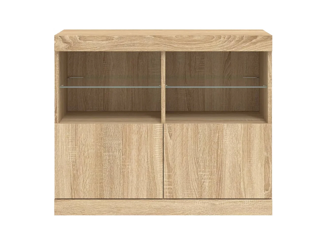 Aparador buffet cómoda armario mueble organizador cocina salón salón con luces LED Sonoma 81 x 37 x 67 cm marrón 02_0029971
