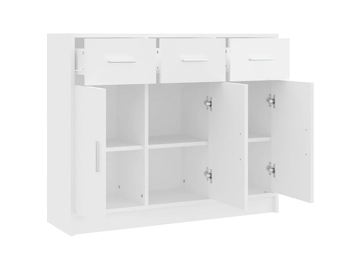Aparador buffet cómoda mueble almacenaje organizador cocina salón salón 91 x 28 x 75 cm madera contrachapada blanco 02_0030537
